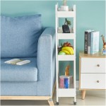 Rolling Storage Cart with Wheels, Slim Metal Organizer with Wire Basket, Multi-Functional Rack for Home, Office, Bathroom
